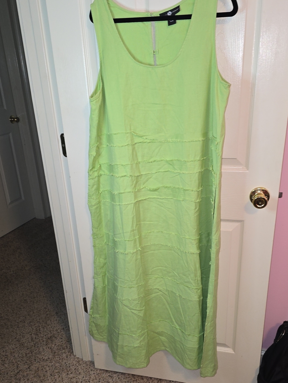 Ashley Stewart Bright Lime Green Sleeveless Maxi Dress